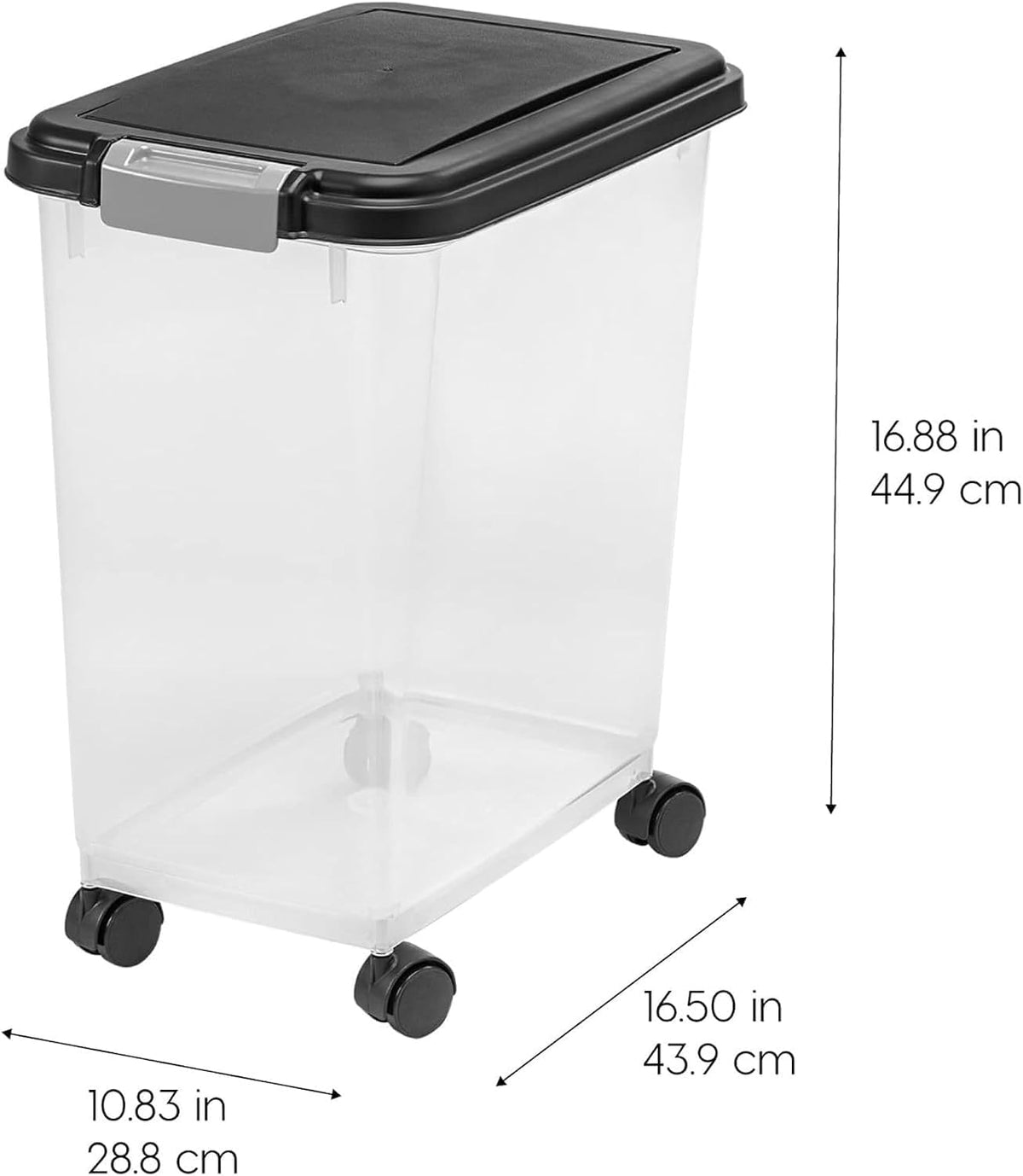 IRIS USA Dog Food Storage Container, Up to 10 lbs, Clear/Gray, Made in USA