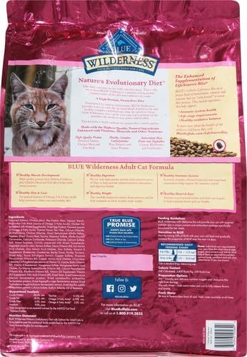 Blue Buffalo Wilderness Chicken Adult Dry Cat Food, Grain-Free, 12 lb