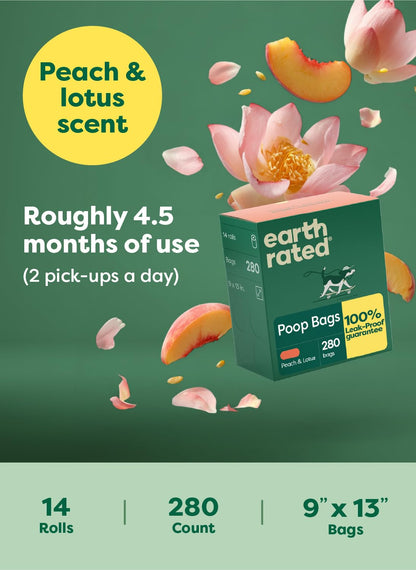 Earth Rated Dog Poop Bags for Dogs, 120 Leak Proof Refill Rolls, Lavender