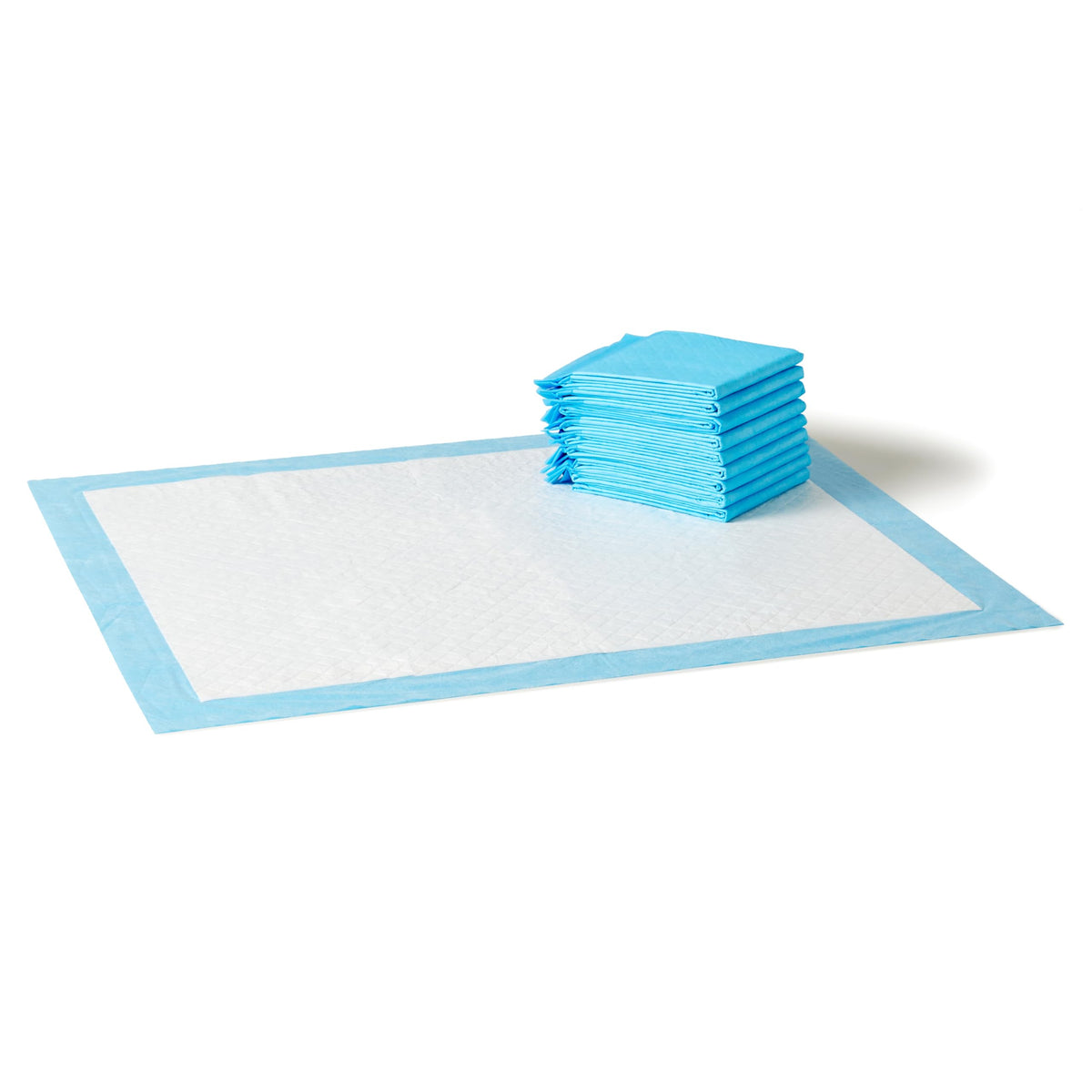 Amazon Basics Heavy Duty Dog and Puppy Pee Pads, Leak-Proof 5-Layer Super Absorbent, Quick-Dry Surface for Potty Training and Housebreaking, Giant Size, 27.5 x 44 Inch, Blue & White, 30-Pack