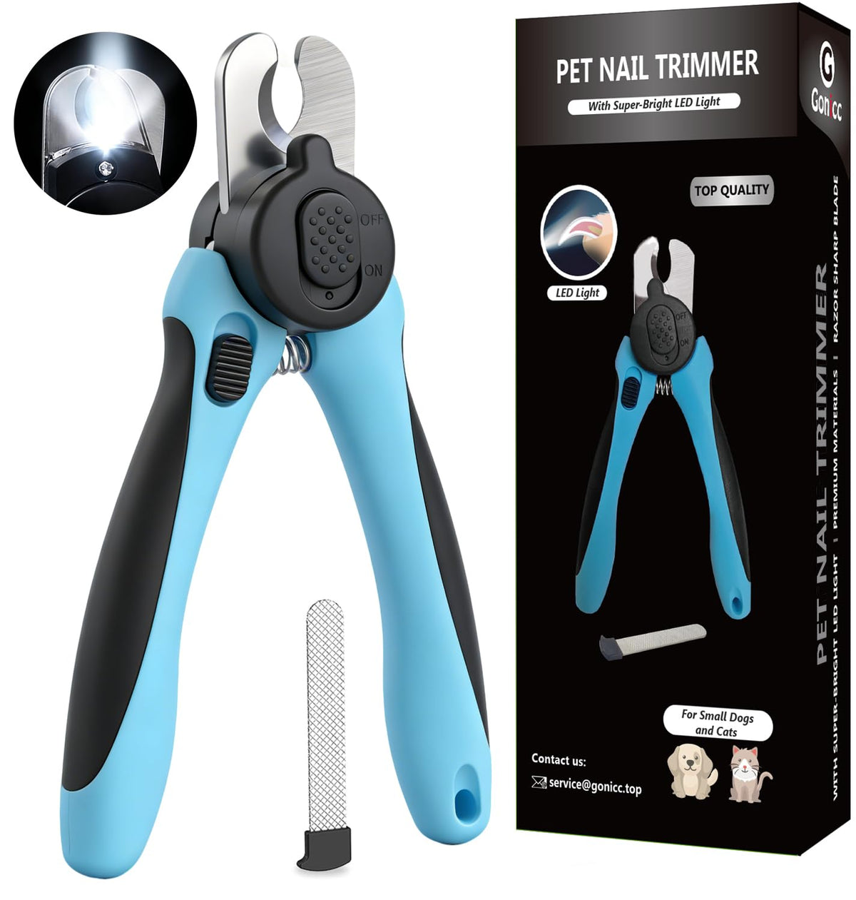 gonicc Professional Pet Nail Clippers & Trimmer for Medium Small Dogs Cats