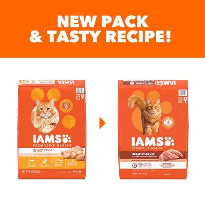 IAMS Proactive Health Healthy Adult Dry Cat Food, Chicken, 22 lb