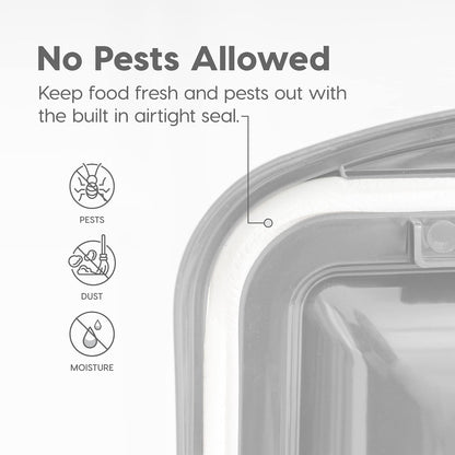 IRIS USA Dog Food Storage Container, Up to 10 lbs, Clear/Gray, Made in USA