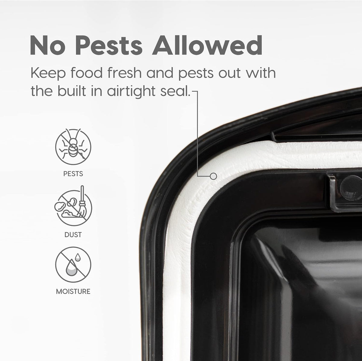 IRIS USA Dog Food Storage Container, Up to 10 lbs, Clear/Gray, Made in USA