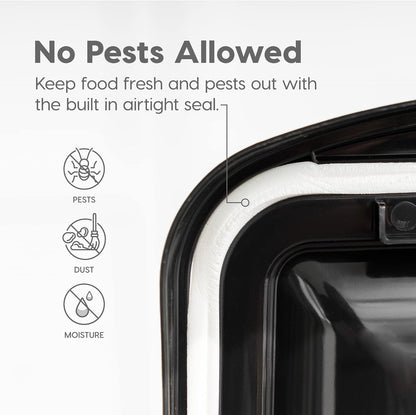 IRIS USA Dog Food Storage Container, Up to 10 lbs, Clear/Gray, Made in USA