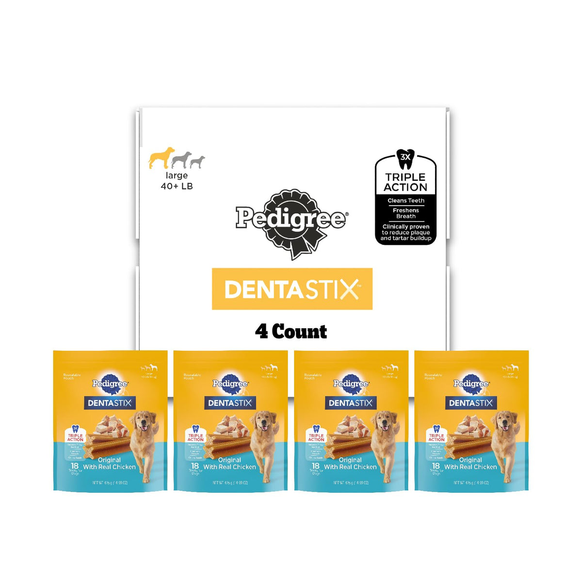 Pedigree Dentastix Large Breed Dental Dog Treats, Variety, 51 Count