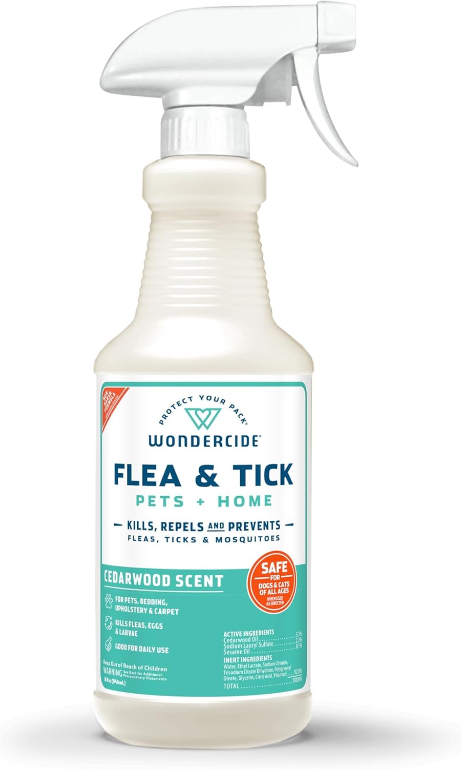 Wondercide - Flea Tick & Mosquito Spray for Pets & Home - Cedarwood 128 oz