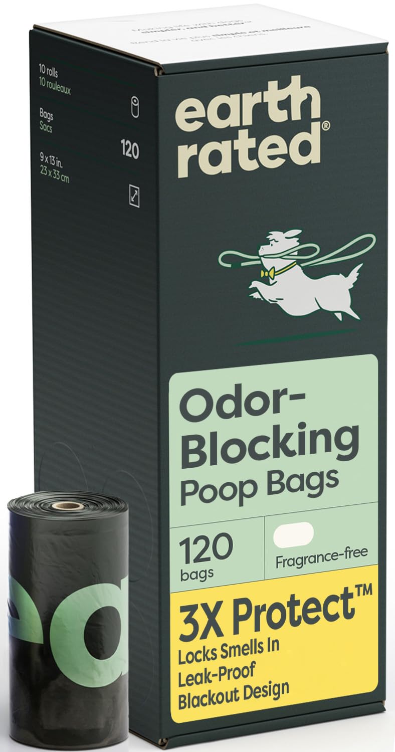 Earth Rated Dog Poop Bags for Dogs, 120 Leak Proof Refill Rolls, Lavender