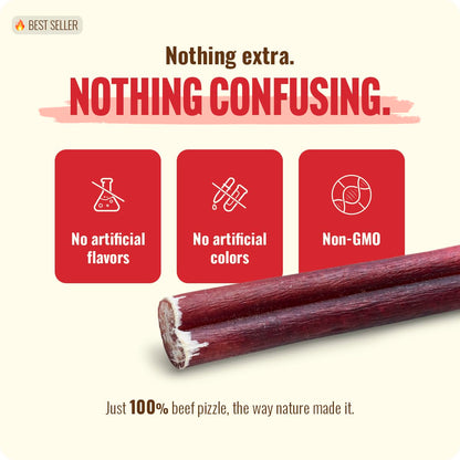 Natural Farm Odor-Free Bully Sticks (4-8”, 16oz) ALL-NATURAL Long-Lasting Chews, 100% Beef Pizzle, Grass-Fed, Grain-Free, Hormone-Free, Protein for Muscle Development & Energy, Perfect For Medium Dogs