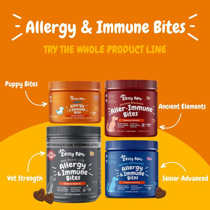 Zesty Paws Dog Allergy Chews - Dog Allergy Relief, Lamb, 90 Ct