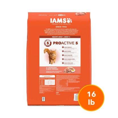 IAMS Proactive Health Healthy Adult Dry Cat Food, Chicken, 22 lb