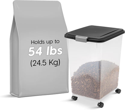 IRIS USA Dog Food Storage Container, Up to 10 lbs, Clear/Gray, Made in USA