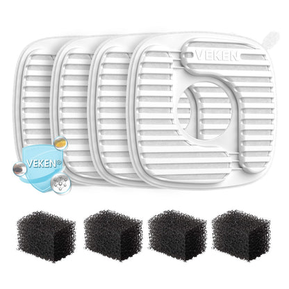 Veken Cat Water Fountain Filters, F1 Series, 4 Pack Replacement Filters