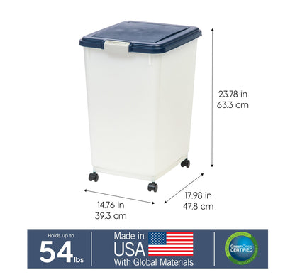 IRIS USA Dog Food Storage Container, Up to 10 lbs, Clear/Gray, Made in USA