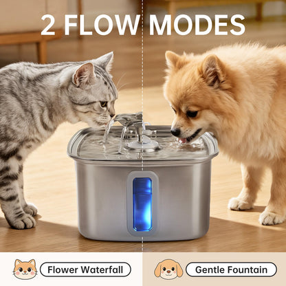 Veken Innovation Award Winner Stainless Steel Cat Water Fountain, 108oz, C1