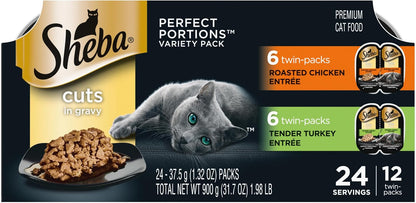 Sheba Perfect Portions Cuts Wet Cat Food, Multipack, 2.6 oz, 24 ct