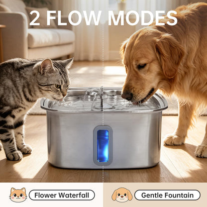 Veken Innovation Award Winner Stainless Steel Cat Water Fountain, 108oz, C1