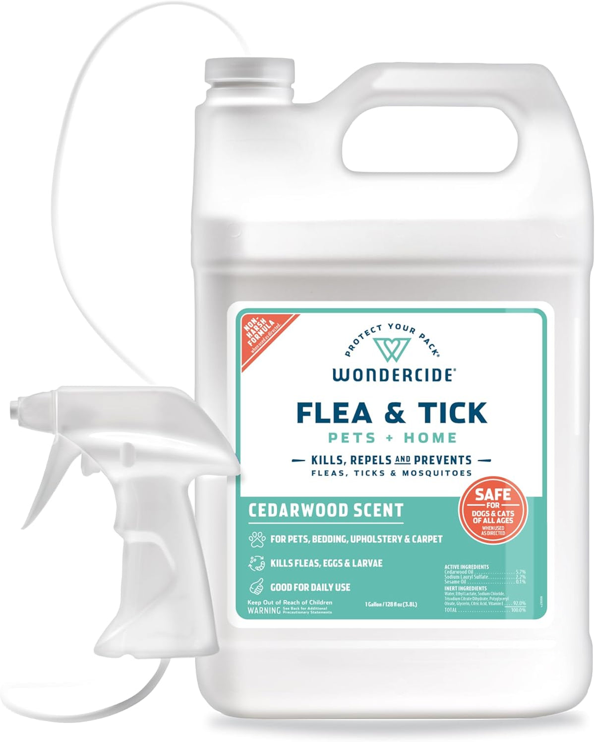 Wondercide - Flea Tick & Mosquito Spray for Pets & Home - Cedarwood 128 oz