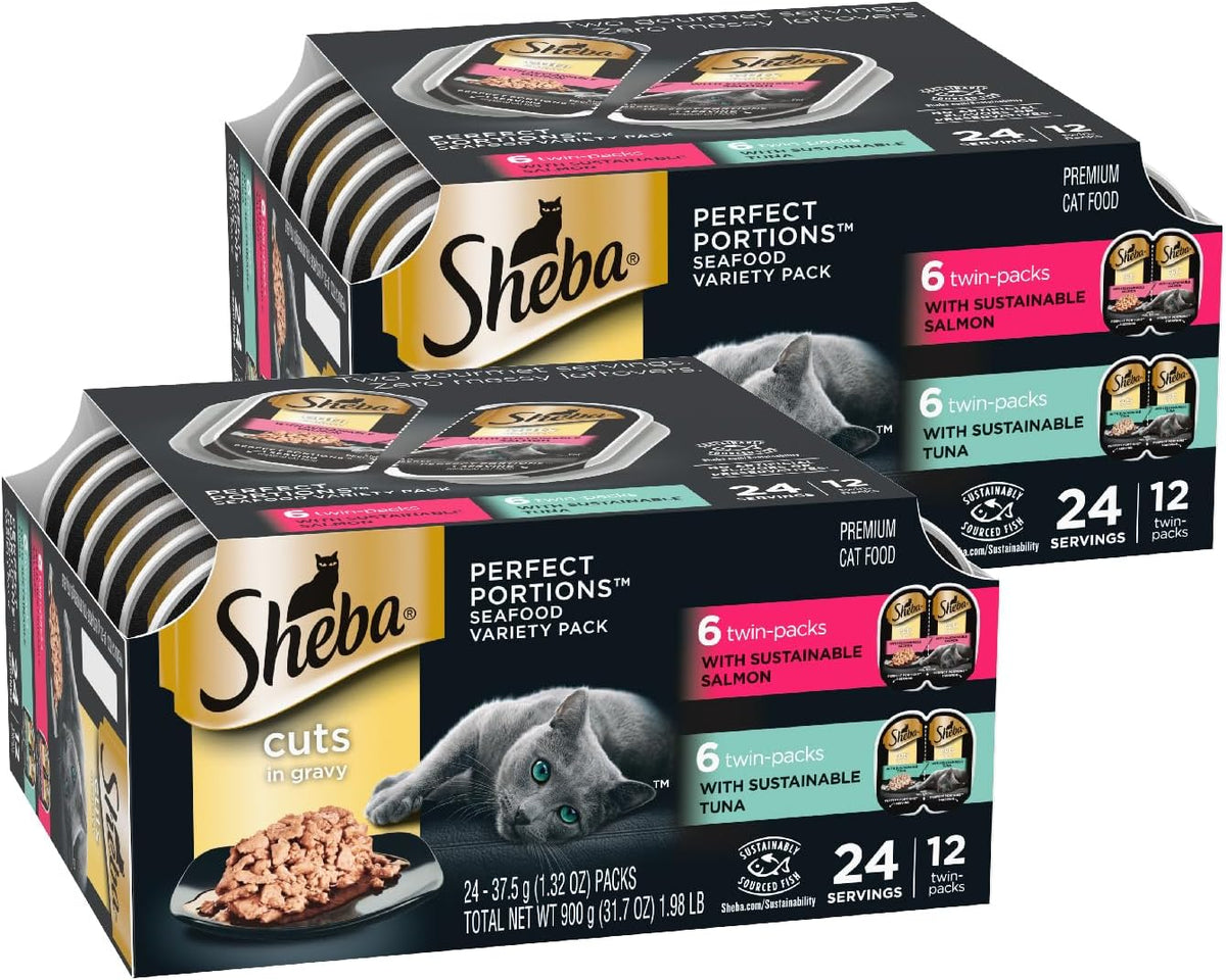 Sheba Perfect Portions Cuts Wet Cat Food, Multipack, 2.6 oz, 24 ct
