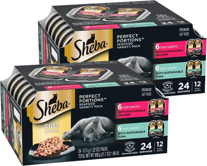 Sheba Perfect Portions Cuts Wet Cat Food, Multipack, 2.6 oz, 24 ct