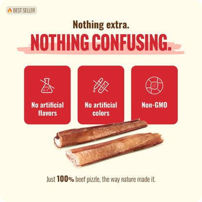 Natural Farm Odor-Free Bully Sticks (4-8”, 16oz) ALL-NATURAL Long-Lasting Chews, 100% Beef Pizzle, Grass-Fed, Grain-Free, Hormone-Free, Protein for Muscle Development & Energy, Perfect For Medium Dogs
