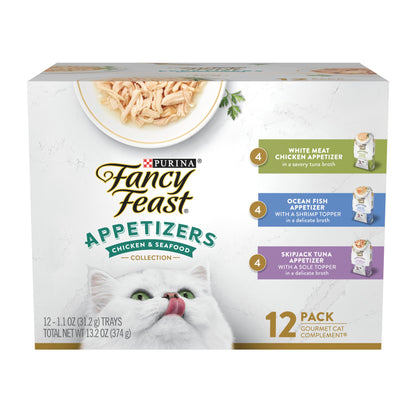 Purina Fancy Feast Appetizers and Broths Variety Pack (2 Pack) 24 Count