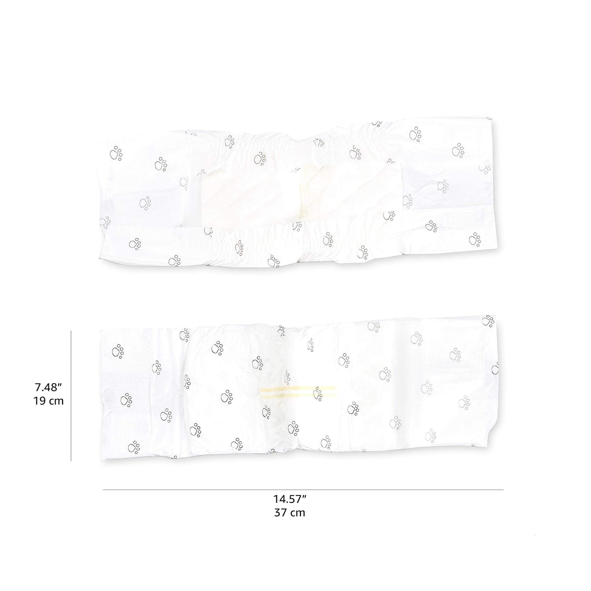 Amazon Basics Absorbent, Leakproof Male Dog Wrap Disposable Diapers with Wetness Indicator, Breathable, Small, White, 50-Pack