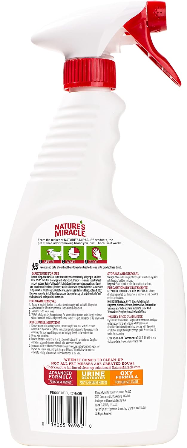Nature’s Miracle Dog Stain & Odor Remover, Enzymatic Cleaner, 32 oz