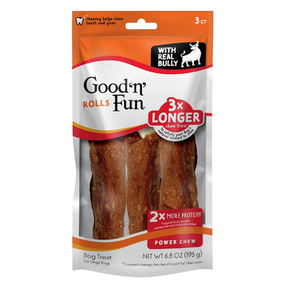 Good 'n' Fun Roll Long-Lasting Dog Treat for Large Dogs, 6 Count