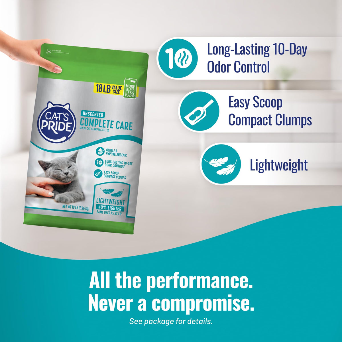 Cat's Pride Antibacterial Litter, Odor-Eliminating Scented 12lb