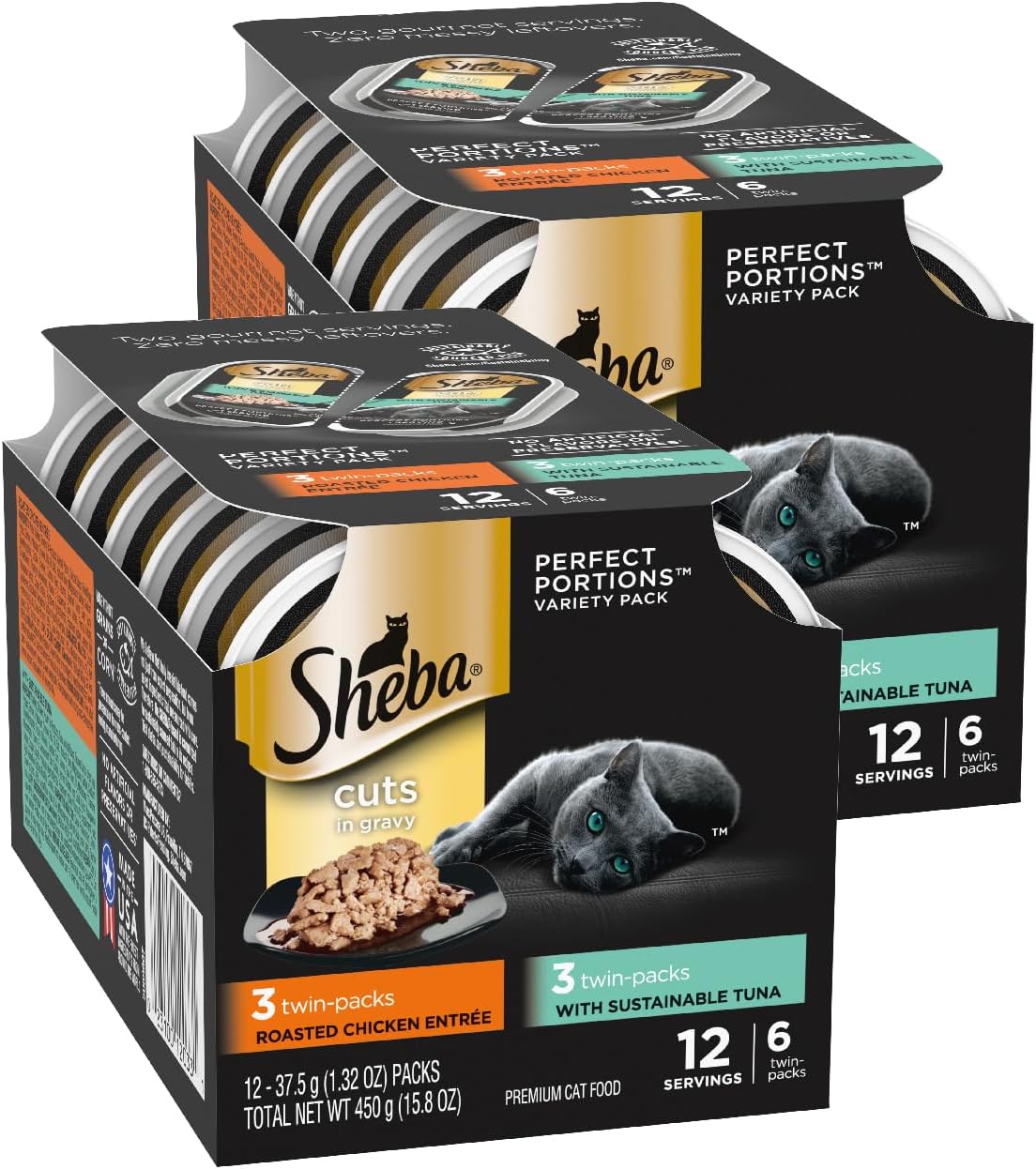 Sheba Perfect Portions Cuts Wet Cat Food, Multipack, 2.6 oz, 24 ct