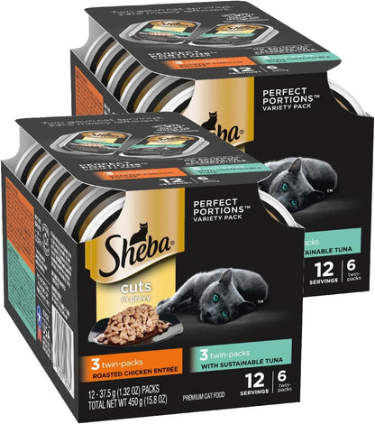 Sheba Perfect Portions Cuts Wet Cat Food, Multipack, 2.6 oz, 24 ct