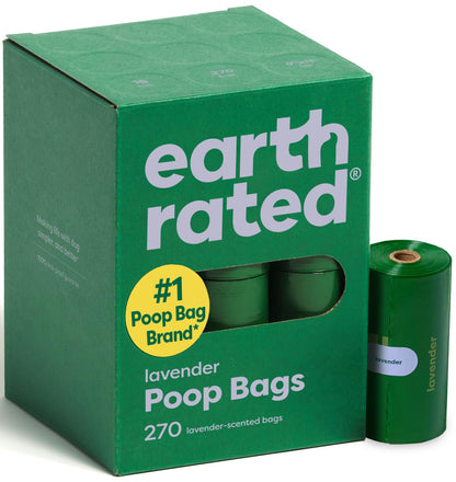 Earth Rated Dog Poop Bags for Dogs, 120 Leak Proof Refill Rolls, Lavender