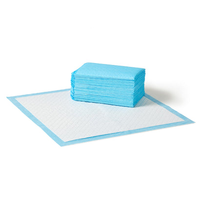 Amazon Basics Heavy Duty Dog and Puppy Pee Pads, Leak-Proof 5-Layer Super Absorbent, Quick-Dry Surface for Potty Training and Housebreaking, Giant Size, 27.5 x 44 Inch, Blue & White, 30-Pack