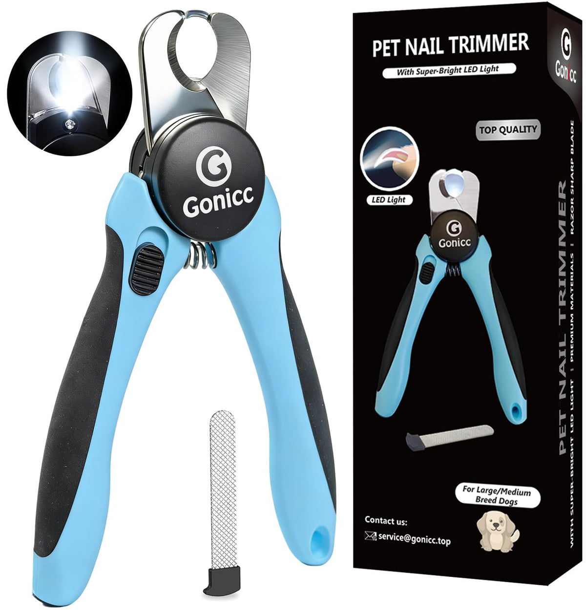 gonicc Professional Pet Nail Clippers & Trimmer for Medium Small Dogs Cats