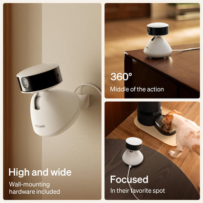 PETLIBRO AI Dog Camera Pet Camera Indoor with Phone App [Multi-Pet Recognition, Daily Activity Analysis & Smart Summaries] Cat Cam 360° View, 1080P Dog Cam Night Vision, 2-Way Audio WiFi Cam