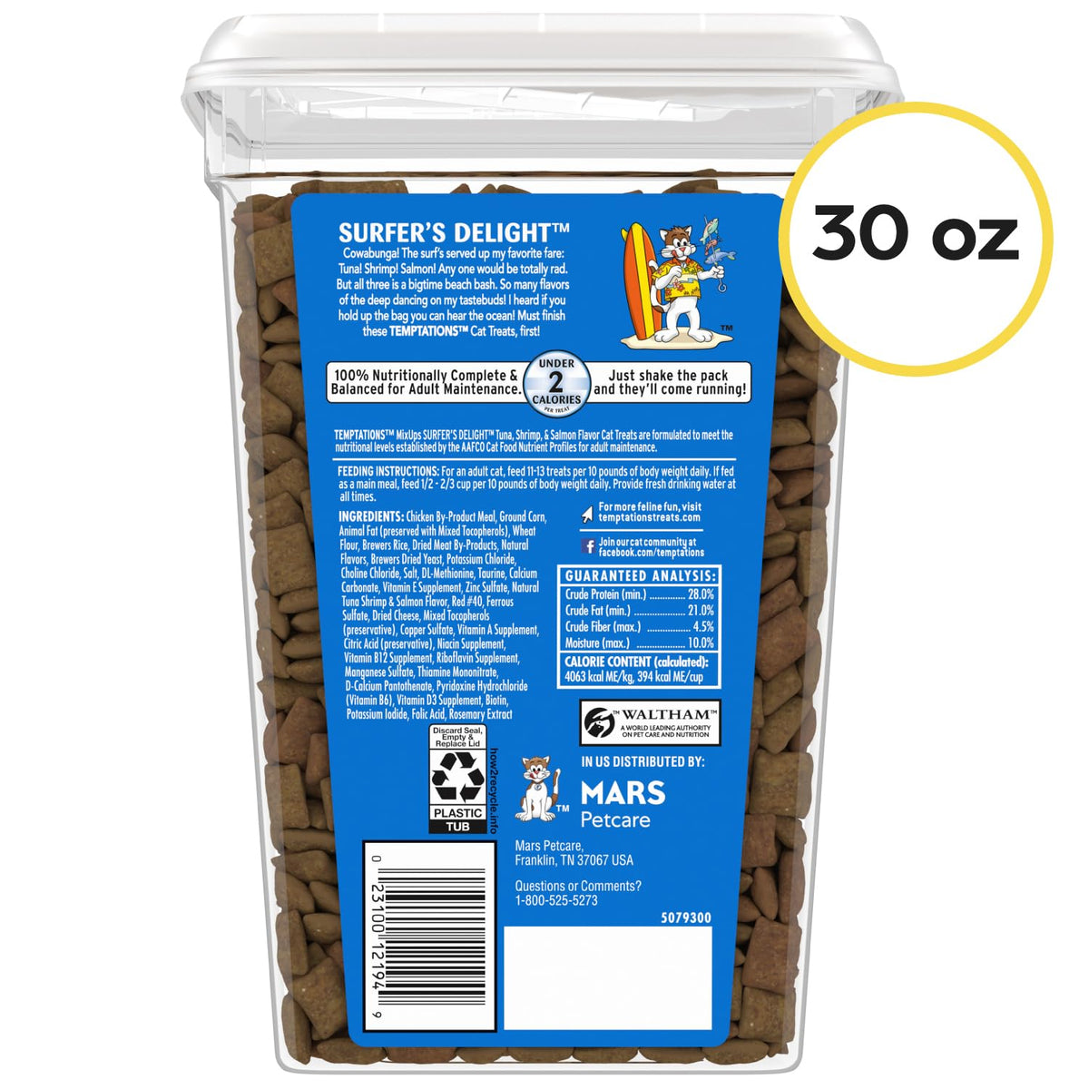 Temptations Classic Crunchy and Soft Cat Treats, Tasty Chicken, 30 oz