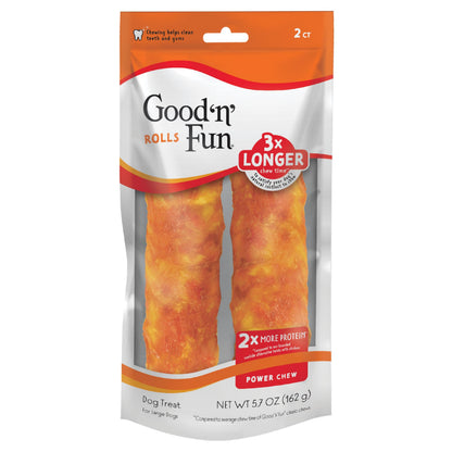 Good 'n' Fun Roll Long-Lasting Dog Treat for Large Dogs, 6 Count