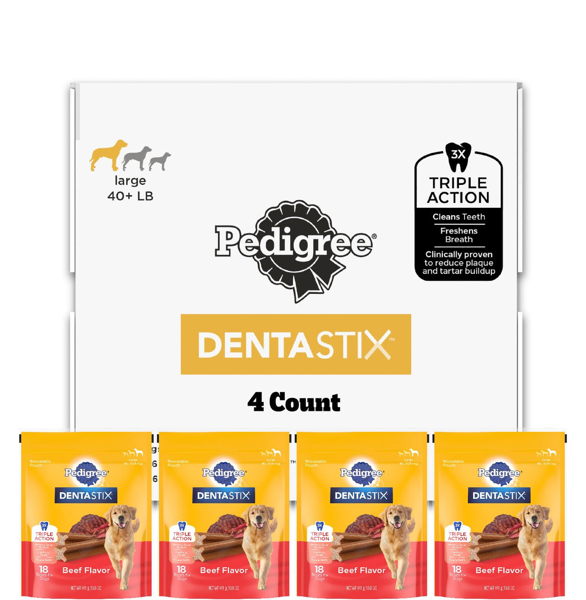 Pedigree Dentastix Large Breed Dental Dog Treats, Variety, 51 Count