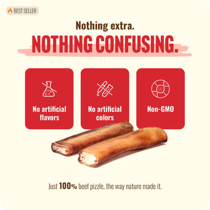 Natural Farm Odor-Free Bully Sticks (4-8”, 16oz) ALL-NATURAL Long-Lasting Chews, 100% Beef Pizzle, Grass-Fed, Grain-Free, Hormone-Free, Protein for Muscle Development & Energy, Perfect For Medium Dogs