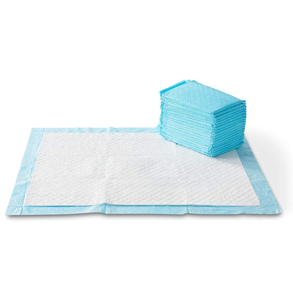 Amazon Basics Heavy Duty Dog and Puppy Pee Pads, Leak-Proof 5-Layer Super Absorbent, Quick-Dry Surface for Potty Training and Housebreaking, Giant Size, 27.5 x 44 Inch, Blue & White, 30-Pack