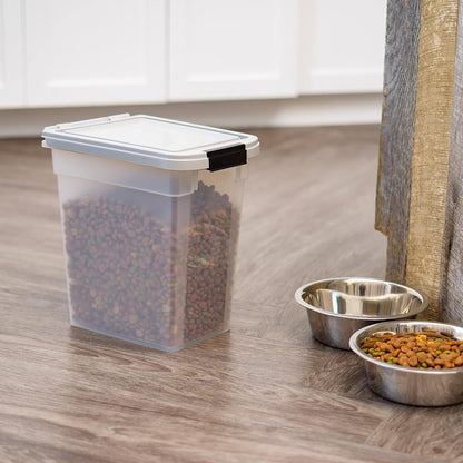 IRIS USA Dog Food Storage Container, Up to 10 lbs, Clear/Gray, Made in USA