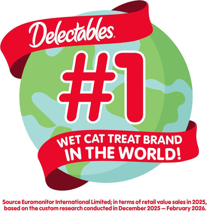 Delectables Squeeze Up Variety Pack, Creamy Squeezable Puree, Lickable Wet Cat Treats, Grain Free, No Added Fillers, No by-Products, No Added Preservatives, 0.5 Ounces Tube, 20 Tubes Total