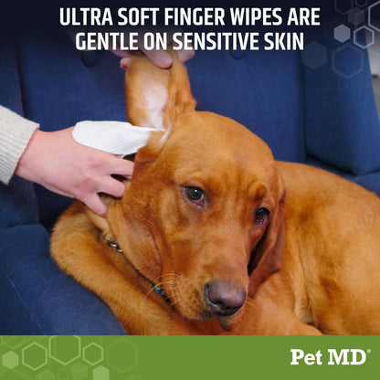 Pet MD Dog Ear Cleaning Wipes – Otic Cleanser for Dogs - 100 ct