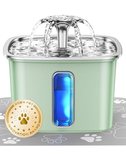 Veken Innovation Award Winner Stainless Steel Cat Water Fountain, 108oz, C1