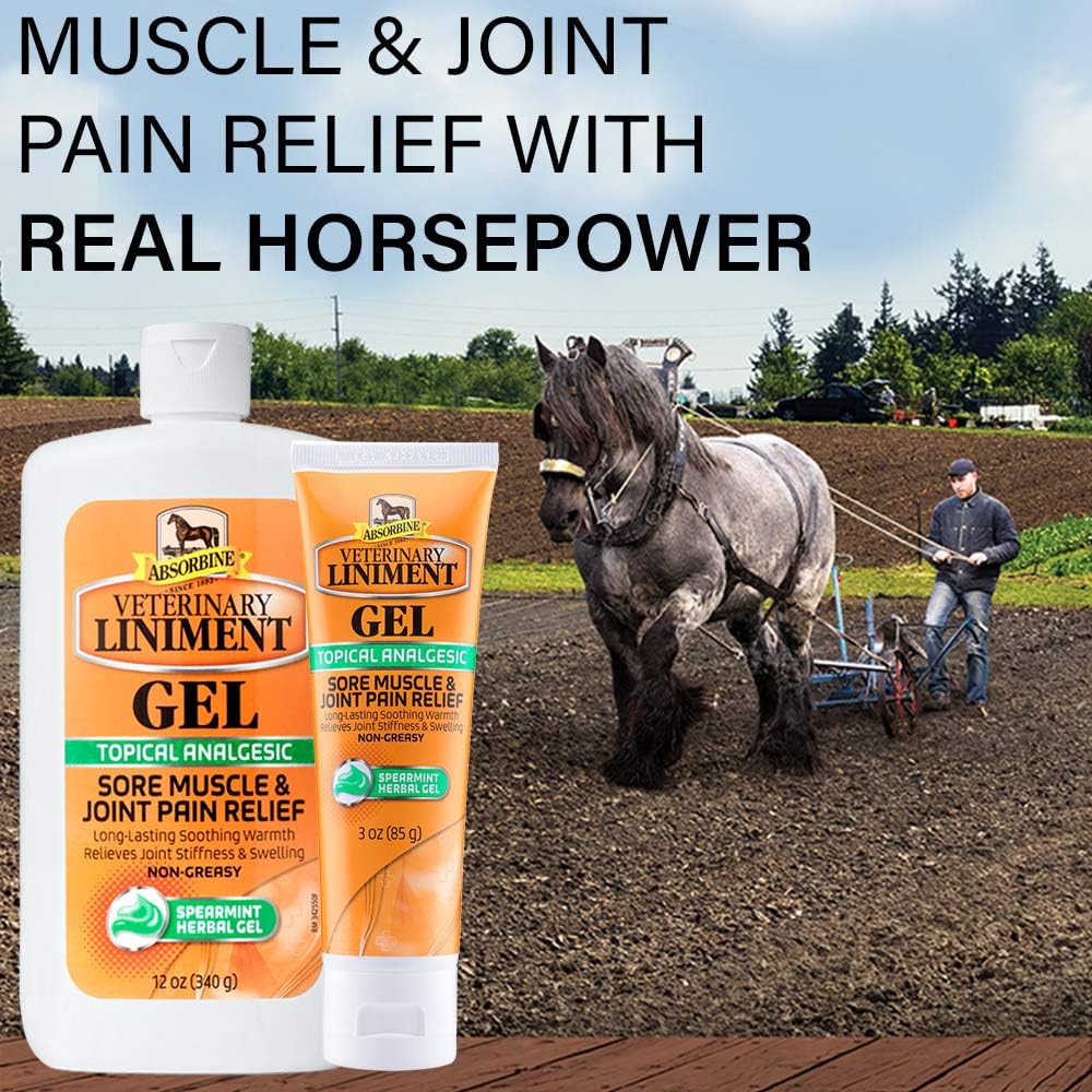 Absorbine Veterinary Liniment Gel, Combo 12 oz Value Size +3 oz Travel Size