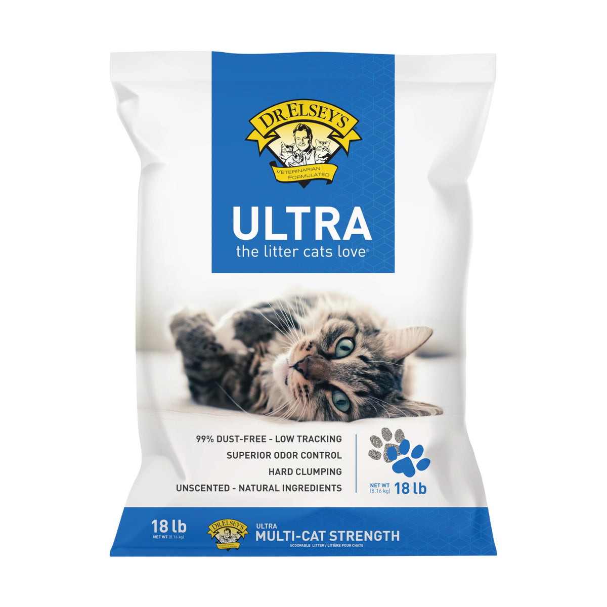 Dr. Elsey's Ultra UnScented Clumping Clay Cat Litter 40 lb. Bag