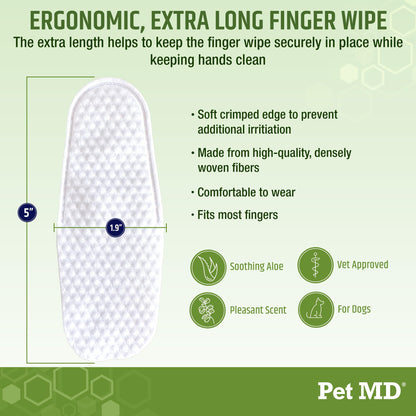 Pet MD Dog Ear Cleaning Wipes – Otic Cleanser for Dogs - 100 ct
