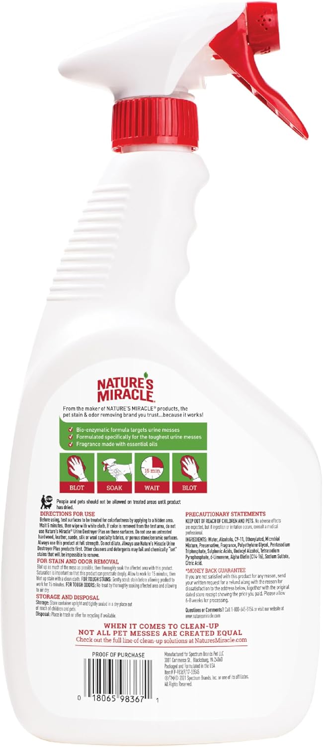 Nature's Miracle Cat Urine Destroyer Plus, Enzymatic Cleaner, 1 gal