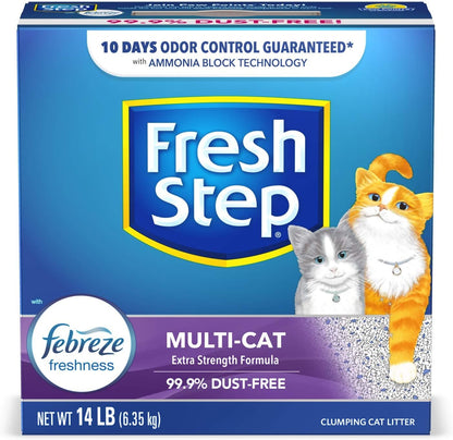 Fresh Step Odor Shield Multi Cat Clumping Cat Litter, 14 lb.